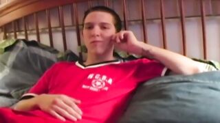Twink Gavin Stone's brutal wank gets his huge cock destroyed in solo pleasure
