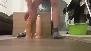 Training my tight ass opener with a huge dildo rough fucking