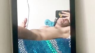 Twink Latino college jock gets caught jerking off to his best bro