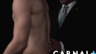 Boy for sale gets bred by brutal DILF Daddy in gear bondage
