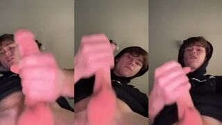 Huge cumshot loud moaning orgasm gay try not to cum edging big cock