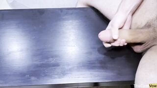 Intense orgasm and big cumshot explosion thick veiny cock drips fat load