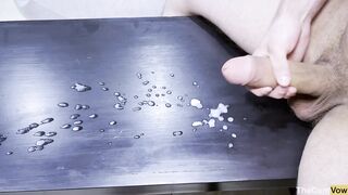 Intense orgasm and big cumshot explosion thick veiny cock drips fat load