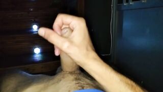 My straight friend’s family sleeps I risk a handjob with my throbbing uncut cock