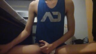 Twink Rides 9 Inch Dildo While Cum Floods His Gaping Hole