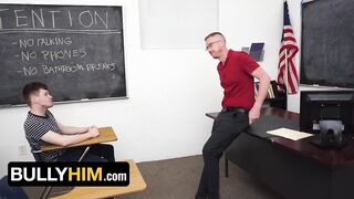 Professor Kayman destroys his naughty student in detention Rough ready rimming