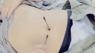 Asian twink lets strangers pick his navel raw boxer bellybutton worship