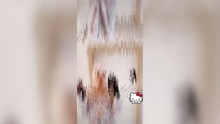 Femboy strips naked in front of the mirror teasing his smooth twink body