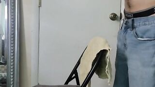 Shy twink destroyed his tight cock sleeve while cumming hard