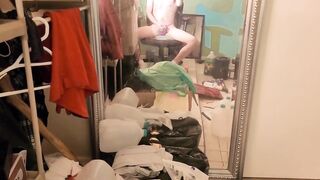 Twink flashes fresh thong then ruins it with brute cream