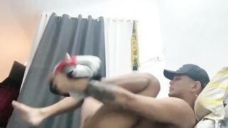 Filipino twink blows his load all alone at home raw cumshot