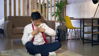 Big dick Asian twink teaches Spanish while you beat off