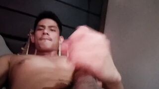 Filipino boy beats his big cock while moaning dirty filipino gay sounds