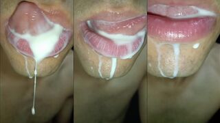 Gagging on that big thick cock face fucked sloppy tonsils flooded