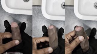 Public toilet masturbation caught gay boy blows cum on tits