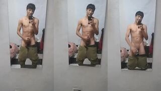 Twink takes huge dick solo wrecked with cum