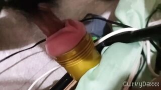 First fleshlight fucked till I busted huge cum loads gay twink solo