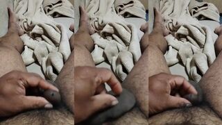 Twink solo with black daddy big dick creampie in public