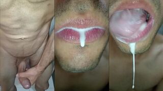 Gagging on thick cum while sloppy tongue fucks your throat raw