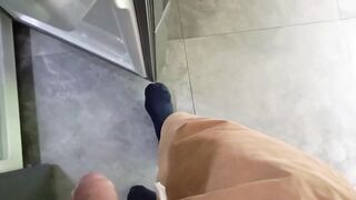 Huge cock squirts deep inside panties chokes load