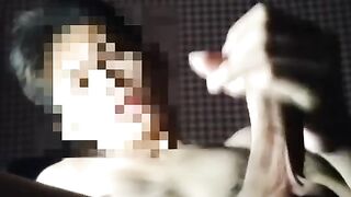 Asian gay twink destroyed by his own filthy jerk off