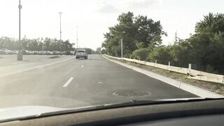 Almost caught in the parking lot backseat blowjob
