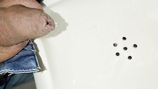 Desperate public piss session almost caught with huge cock