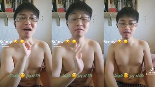 Twink asian twink gets cheered up in public workout session