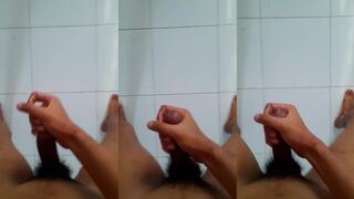 Skinny Asian Twink with Slippery Big Dick Jerking Off Raw POV
