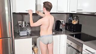 Hunk Donny destroys tight ass in kitchen raw hardcore cum covered video