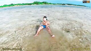 Twink Pinoy Solo Jizzed Hard in the Sea Tide