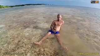 Twink Pinoy Solo Jizzed Hard in the Sea Tide