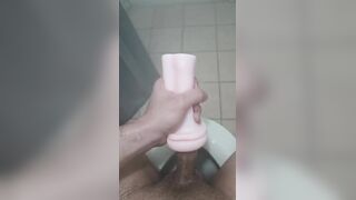 Asian twink takes off his tools and cums hard