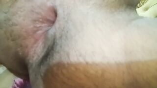 Anal dilation job with twink cum on face