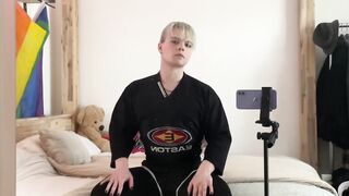 Stepbro cleans the camera raw sloppy POV femboy riding hands deep