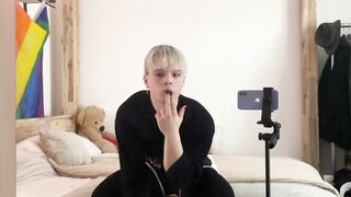 Stepbro cleans the camera raw sloppy POV femboy riding hands deep