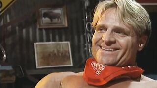 Cowboys Play Strip Poker Until Totally Naked and Bleach-Blond Bodybuilders Choke on Full Frontal Hunk