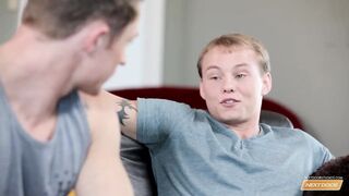 Next Door Casting Johnny's audition deep throat muscles cum swallowing audition