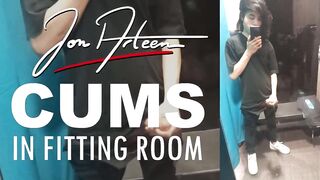 Jon Arteen shoots massive cumshot in mall fitting room while wearing Nike Air Force Risky Public Twink Sneakers