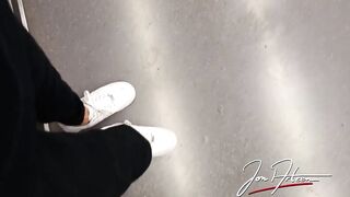 Jon Arteen shoots massive cumshot in mall fitting room while wearing Nike Air Force Risky Public Twink Sneakers