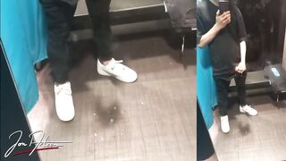 Jon Arteen shoots massive cumshot in mall fitting room while wearing Nike Air Force Risky Public Twink Sneakers