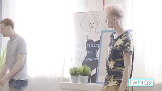 Slim twink Oliver V gets brutally fucked by massive Michael P until his ass gushes and his face drips