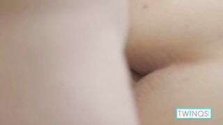 Slim twink Oliver V gets brutally fucked by massive Michael P until his ass gushes and his face drips