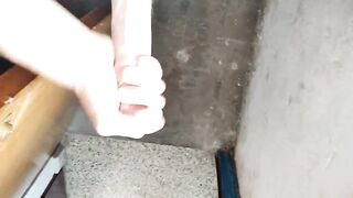Nasty elevator ride ends with thick cock up Japanese neighbor’s window