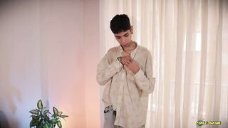skinny twink tattoos his big cock until thick cum blasts all over his ink