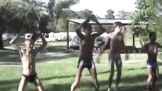 Naked jocks destroy camp showers Alex Dade Chas Kramer jerk off workout