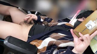 Art teacher spotted Japanese twink jerking off in class huge cumshots