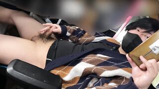 Art teacher spotted Japanese twink jerking off in class huge cumshots