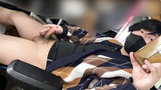 Art teacher spotted Japanese twink jerking off in class huge cumshots