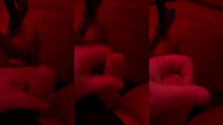 Teen twink squirts thick cum on fat ass after fast handjob